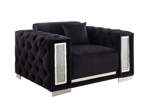 Trislar - Chair With Pillow Same Lv01399) - Black Velvet