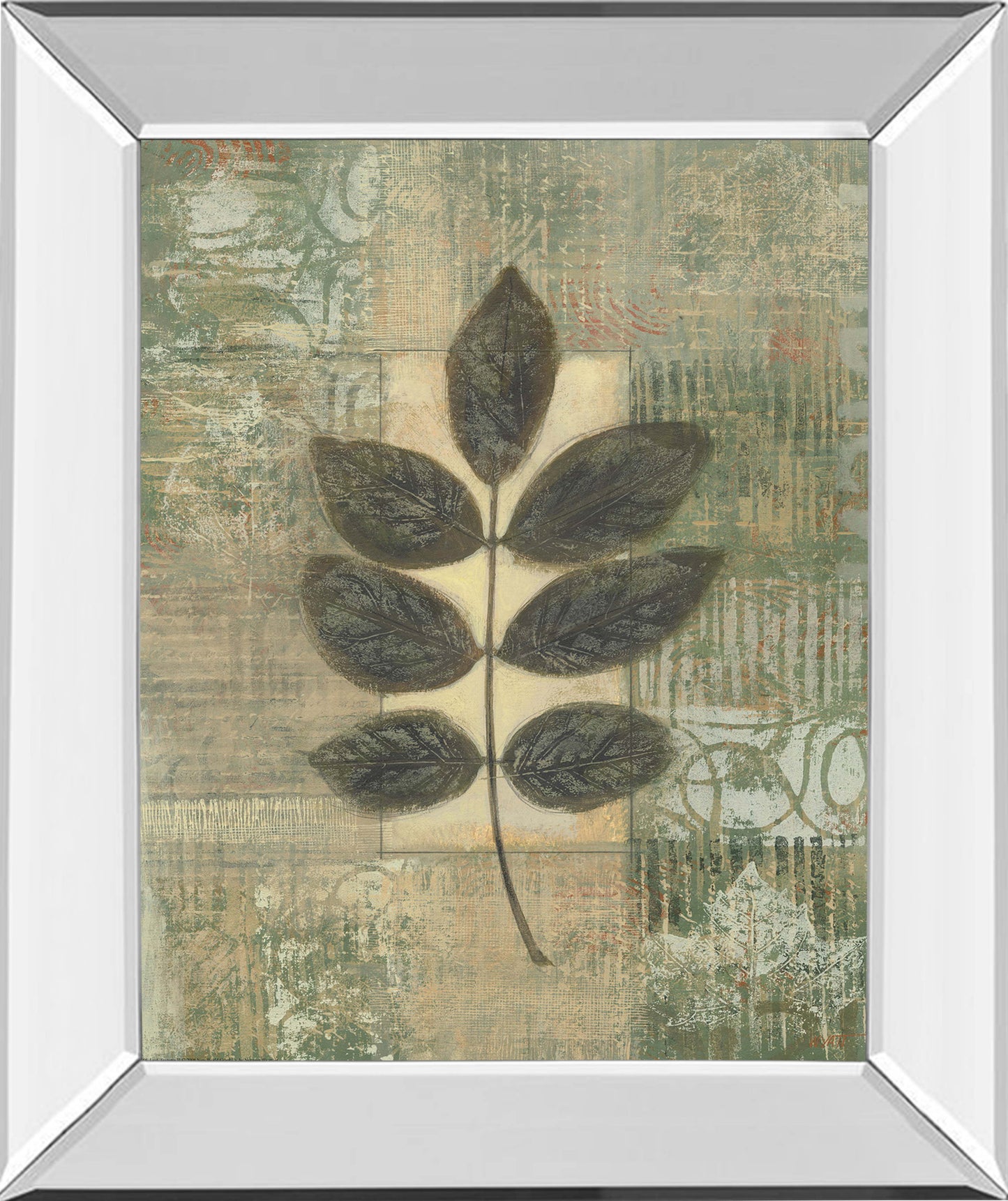Leaf Textures Il By Norman Wyatt, Jr. - Mirror Framed Print Wall Art - Green