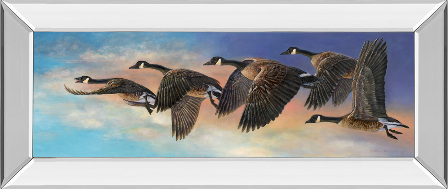 Ascent By Carolyn Mock - Mirror Framed Print Wall Art - Drak Brown