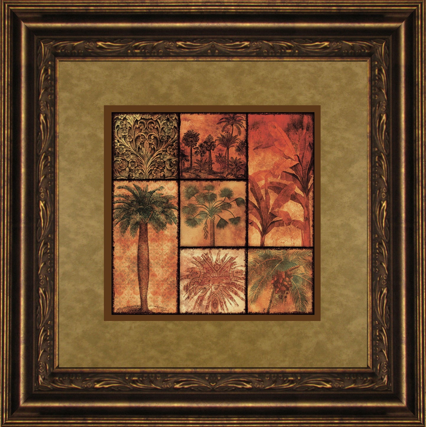 Palm Patchwork II By Studio Voltaire - Framed Print Wall Art - Green