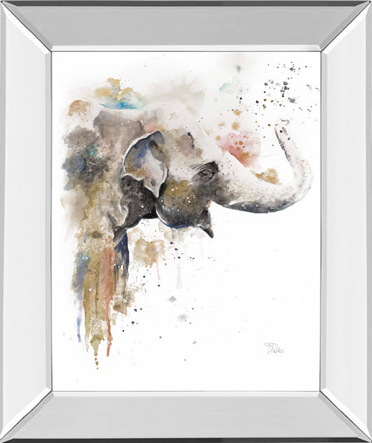 Water Elephant By Patricia Pinto - Mirror Framed Print Wall Art - Dark Gray