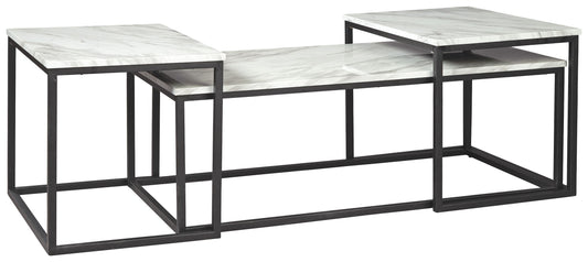 Donnesta - Occasional Table Set (Set of 3) - Gray / Black