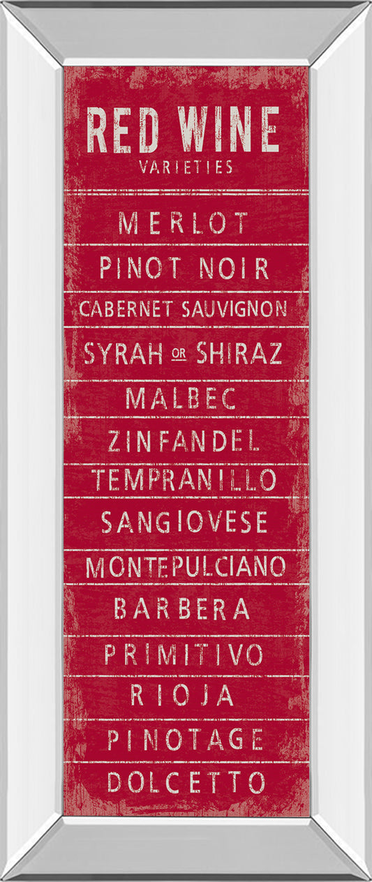 Cocktail Classics By Cabe - Mirrored Frame Wall Art - Red