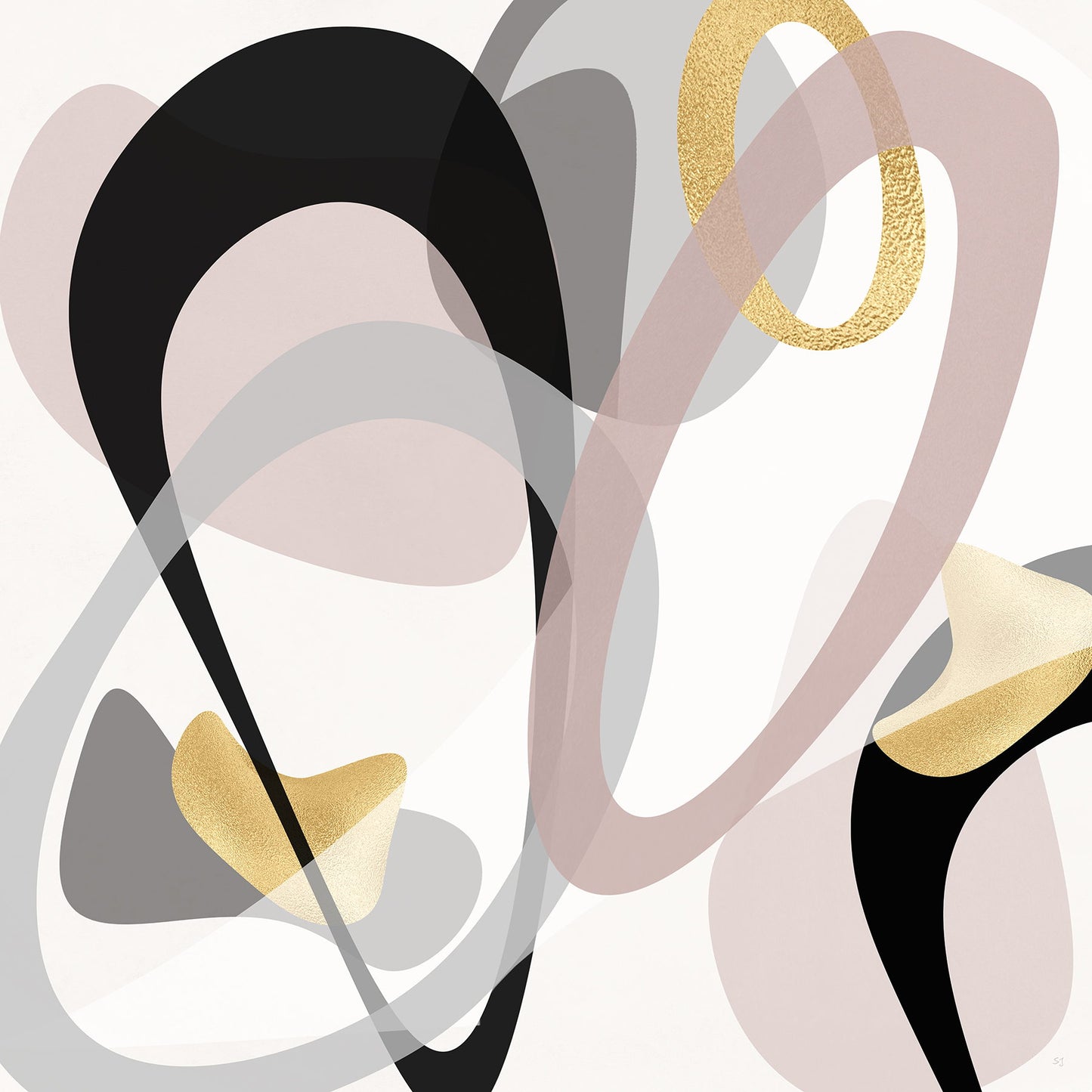 Framed Small - Tumbled Golden II By Susan Jill - Gray