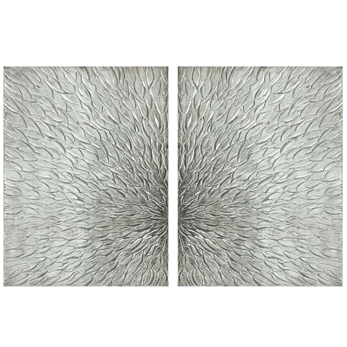 40x30 Hand Painted Textured Canvas - Pearl Silver