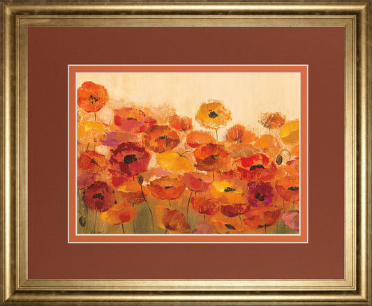 Summer Poppies By Silvia Vassileva - Framed Print Wall Art - Orange