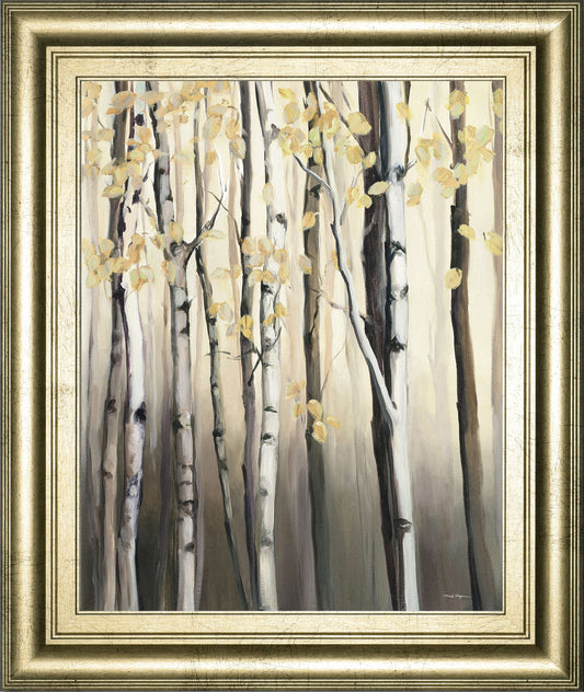 Golden Birch Il By Julia Purinton - Framed Print Wall Art - Dark Gray