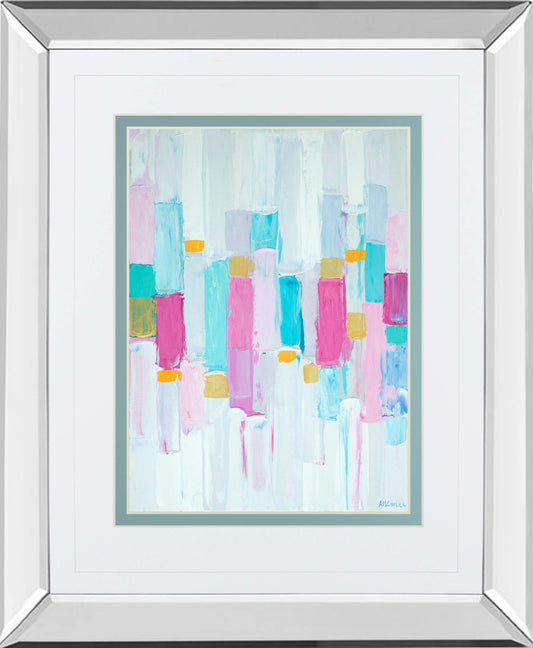 Cool Rhizome I By Ann Marie Coolick - Mirror Framed Print Wall Art - Blue