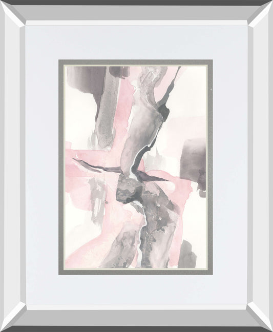 Blushing Grey I By Chris Paschke Mirrored Frame - Pink