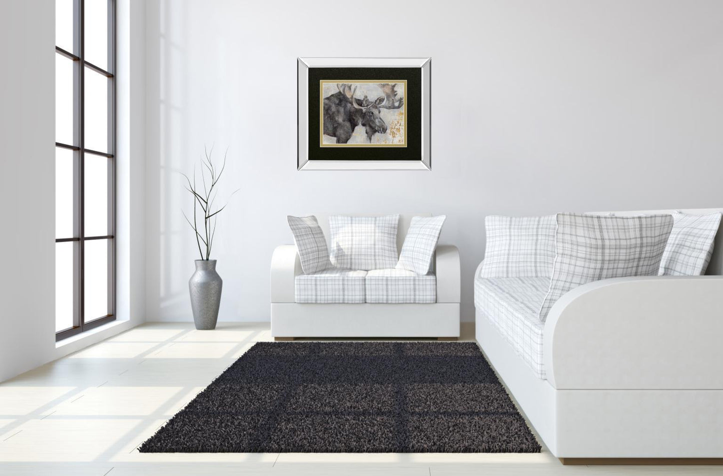 Alces Train I By Beverley Hawksley - Mirror Framed Print Wall Art - Black