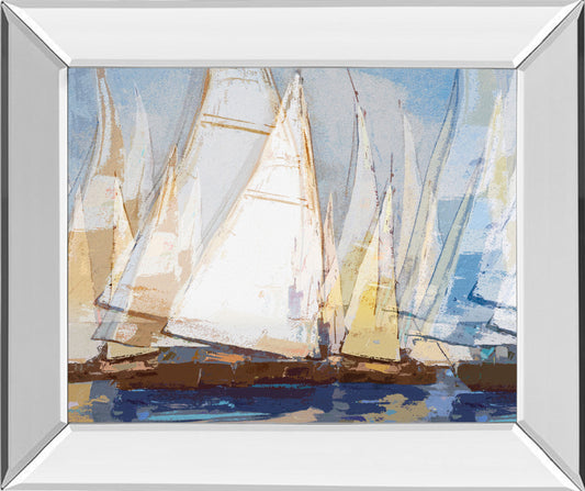 Fleot I By Paul Duncan - Mirror Framed Print Wall Art - Blue