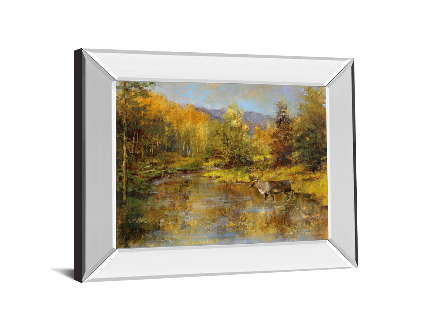 Magnificent Valley By Longo - Mirror Framed Print Wall Art - Yellow