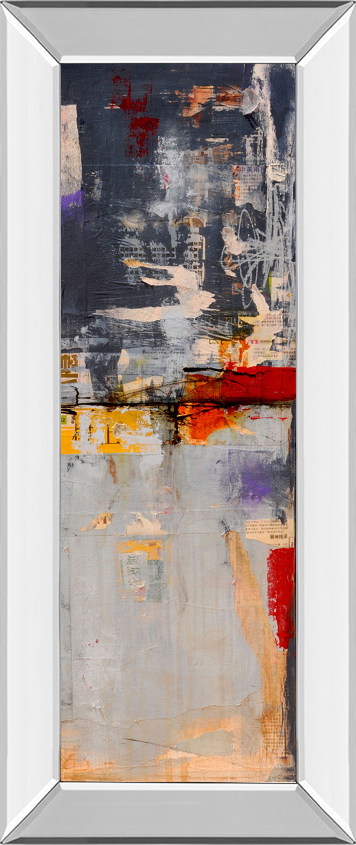 Hong Kong Post Il By Erin Ashley - Mirror Framed Print Wall Art - Blue