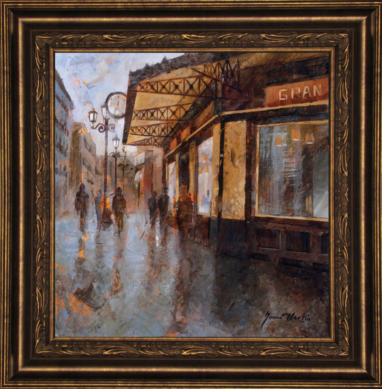 Gran Cafe By Noemi Martin - Framed Print Wall Art - Light Brown