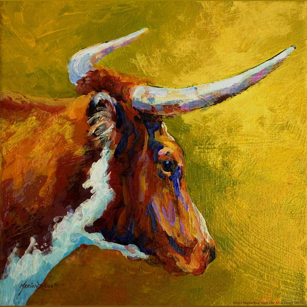 Framed Small - Steer By Marion Rose - Orange