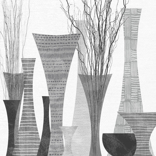 Framed - Silhouette Vases By Susan Jill - Gray