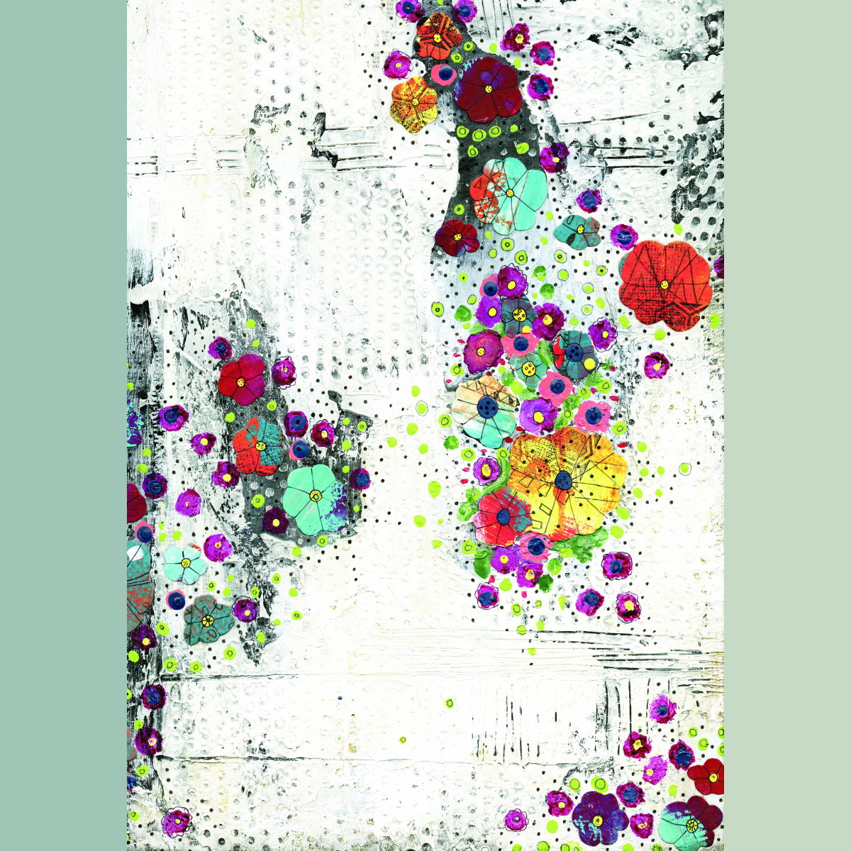 Framed Small - Floral I By Sarah Ogren - White