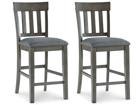 Hallanden - Upholstered Barstool (Set of 2) - Black / Gray