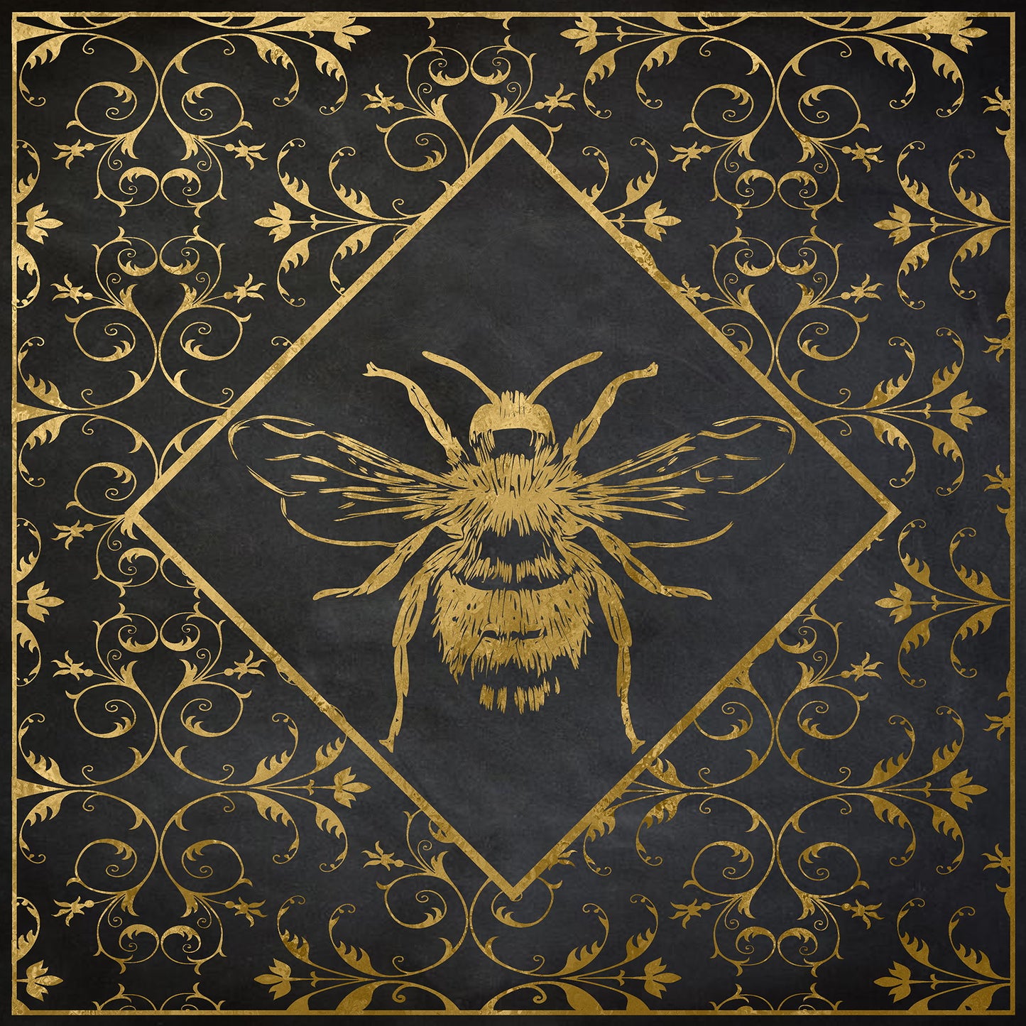 Framed - Busy Bee II By Daniela Santiago - Black