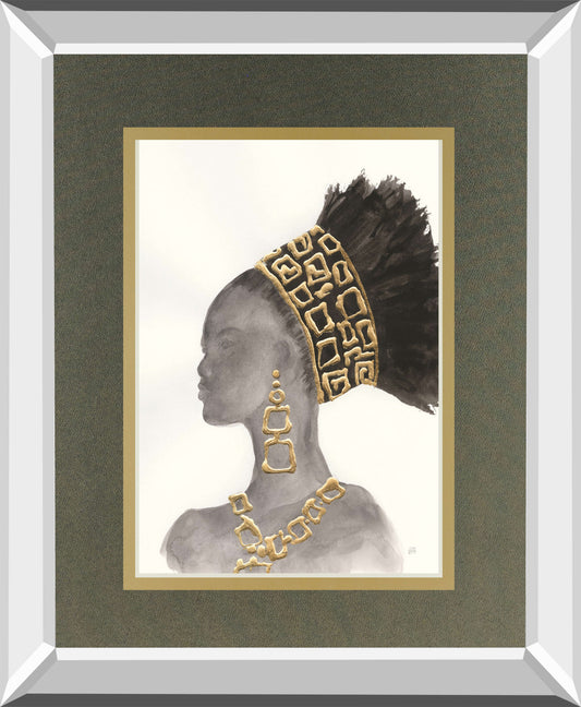 Headdress Beauty II By Chris Paschke Mirrored Frame - Dark Gray