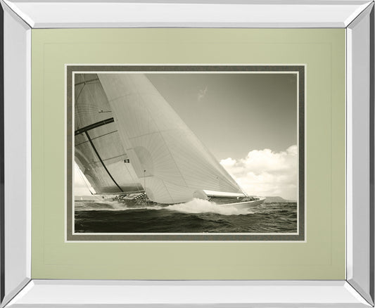 Sea Spray I By Michael Kahn - Mirror Framed Print Wall Art - Dark Grey