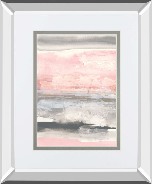 Charcoal And Blush II By Chris Paschke Mirrored Frame - Pink