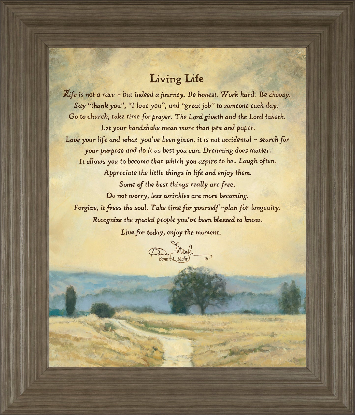 Living Life By Bonnie Mohr - Framed Print Wall Art