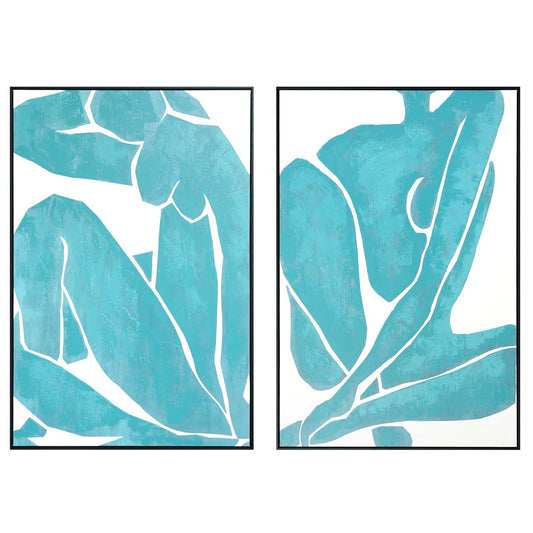 64x47 Hd Print Textured Canvas In Frame (Set of 2) - Blue