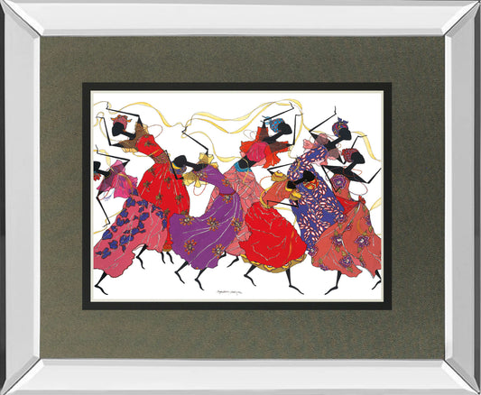 Lead Dancer In Purple Gown By Augusta Asberry - Mirror Framed Print Wall Art - Red