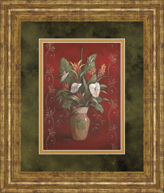 Marlow's Bouquet I By Vivian Flasch - Framed Print Wall Art - Red