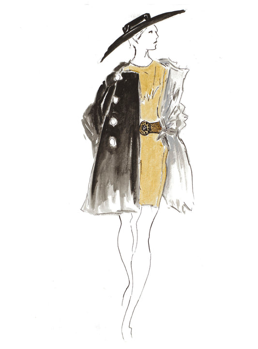 Framed Small - Fashion Sketch I By Patricia Pinto - Black