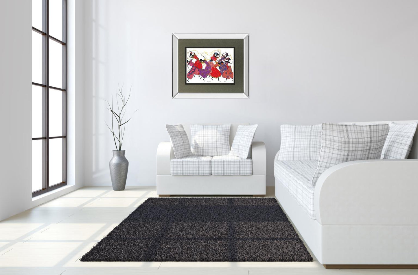 Lead Dancer In Purple Gown By Augusta Asberry - Mirror Framed Print Wall Art - Red