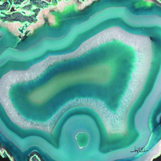Framed - Aqua Island By Margaret Juul - Blue