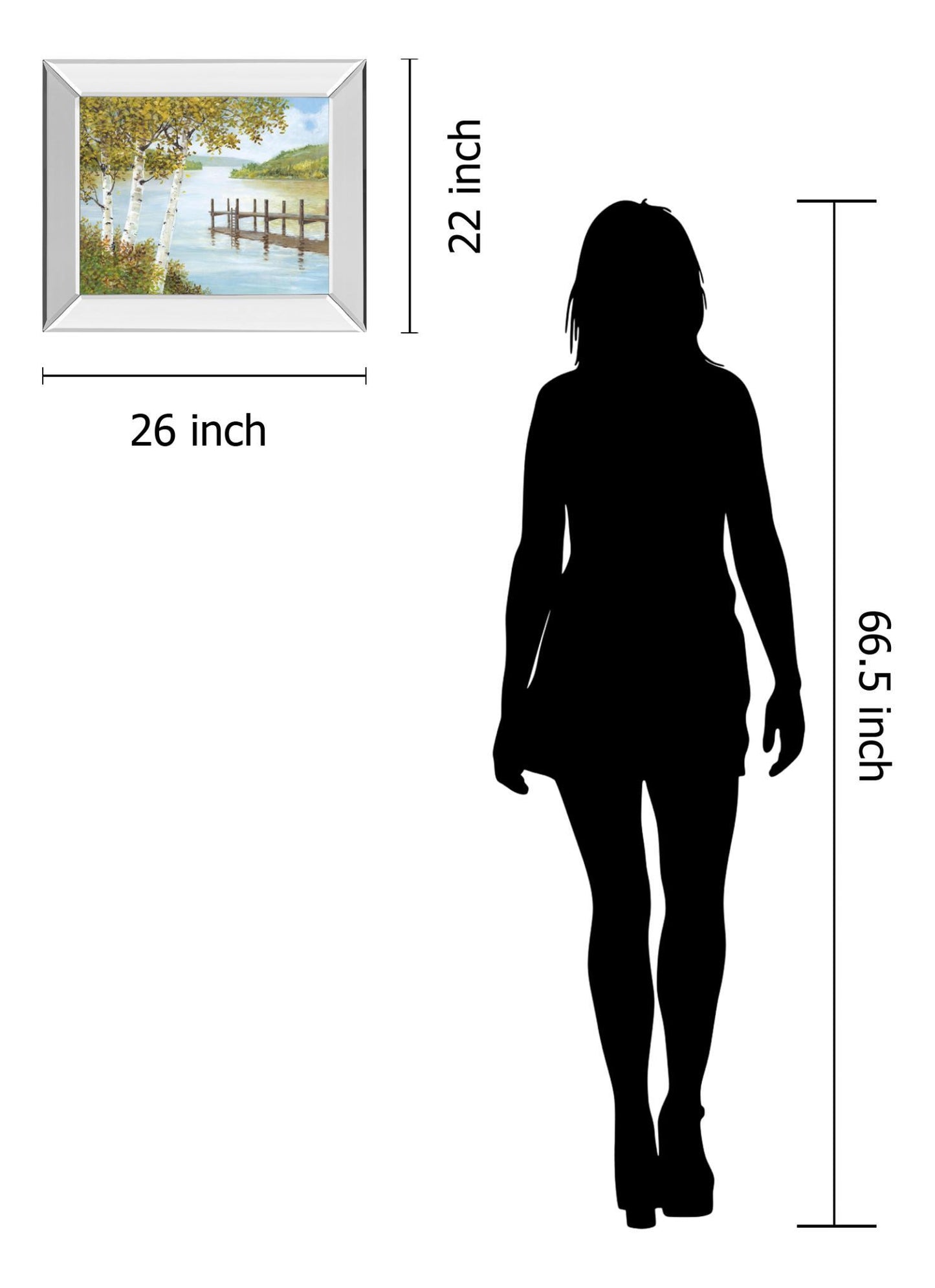 Rural Route Il By A. Fisk - Mirror Framed Print Wall Art - Blue