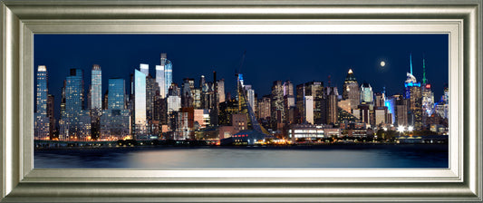 New York At Night Xi By James Mcloughlin - Framed Print Wall Art - Black