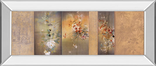 Tea Garden I By Douglas - Mirror Framed Print Wall Art - Beige