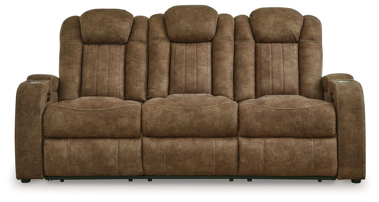 Wolfridge - Power Reclining Sofa With Adj Headrest - Brindle