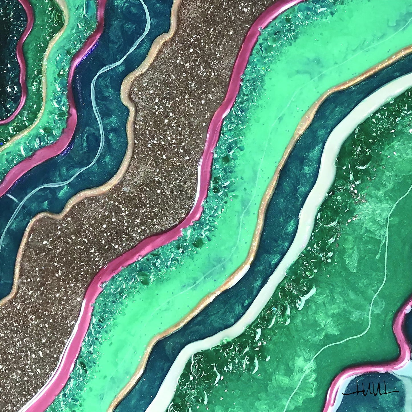 Framed - Edges Of Pastels By Margaret Juul - Blue