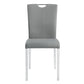Pagan - Side Chair Set of 2) - Gray Synthetic Leather & Chrome
