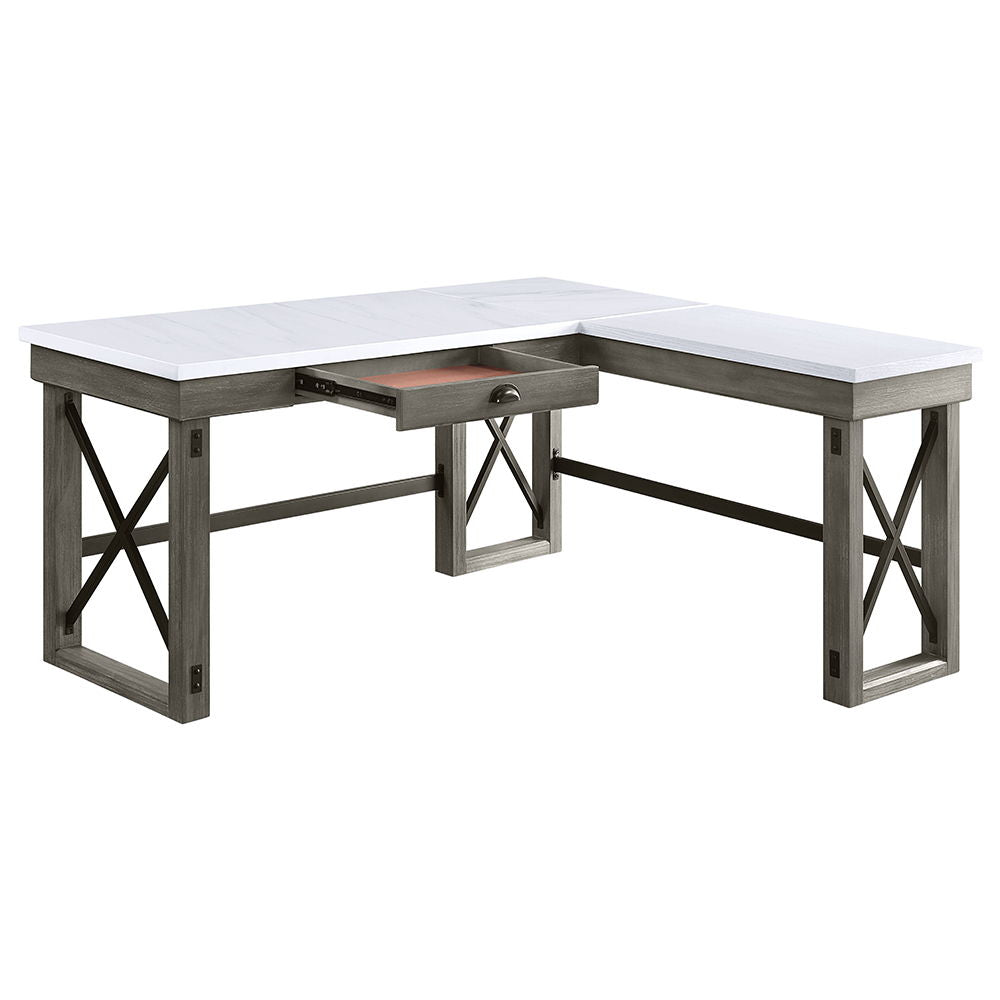 Talmar - Writing Desk With Lift Top - Marble Top & Weathered Gray