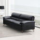 Eilene - Loveseat - Black Top Grain Leather