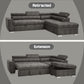 Thelma - Sectional Sofa With Pull-Out Bed - Gray Polished Microfiber