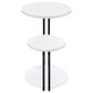 Hilly - 3-Tier Round Accent Side Table - White And Black
