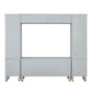 House Marchese - Entertainment Center - Gold Trim & Pearl Gray