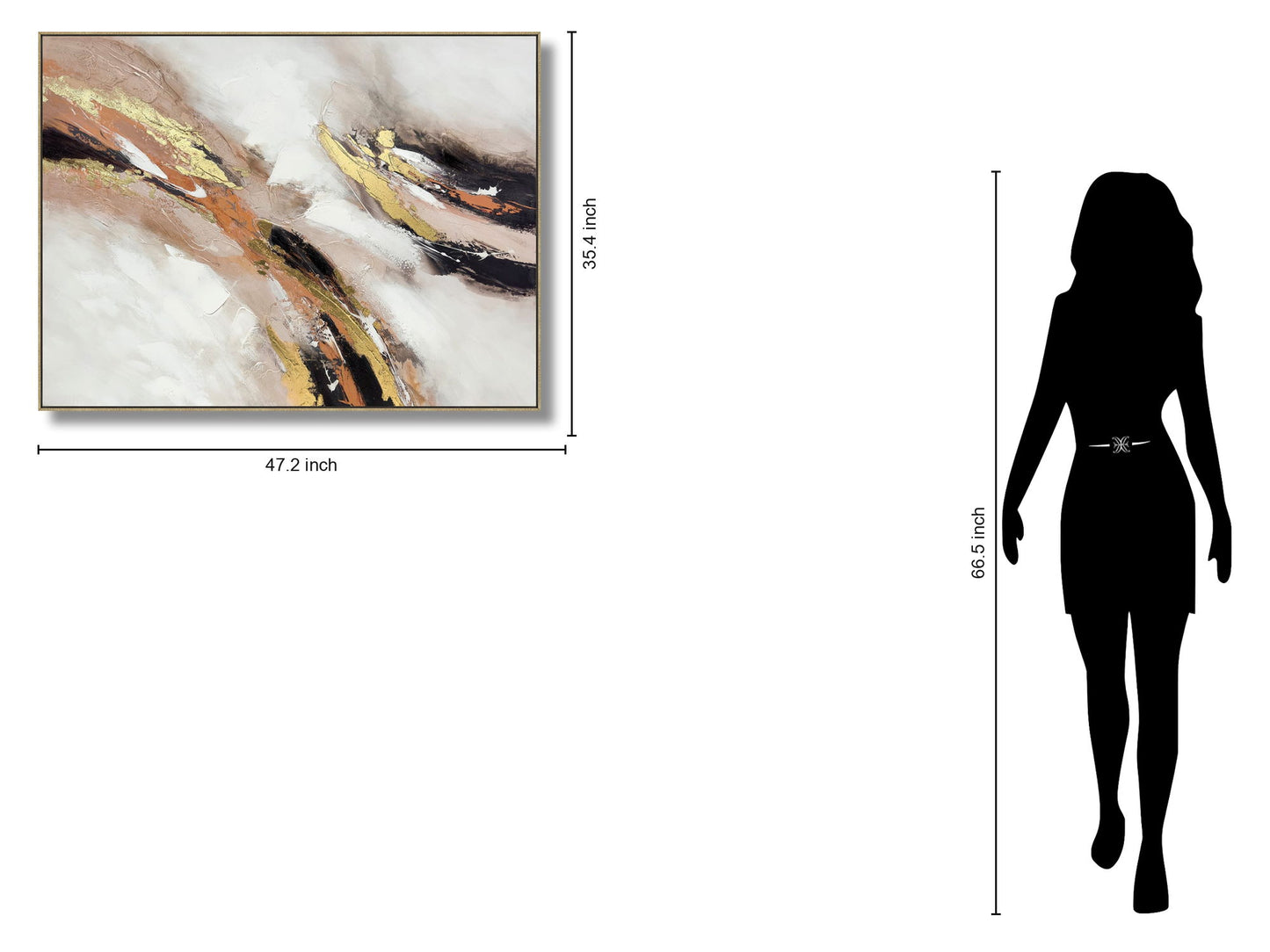Radiant Bronze Current - 35" x 47" Framed Wall Art - Gold