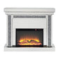Noralie - 42" Fireplace - Mirrored & Faux Diamonds
