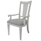Katia - Arm Chair Set of 2) - Light Gray Linen & Weathered White