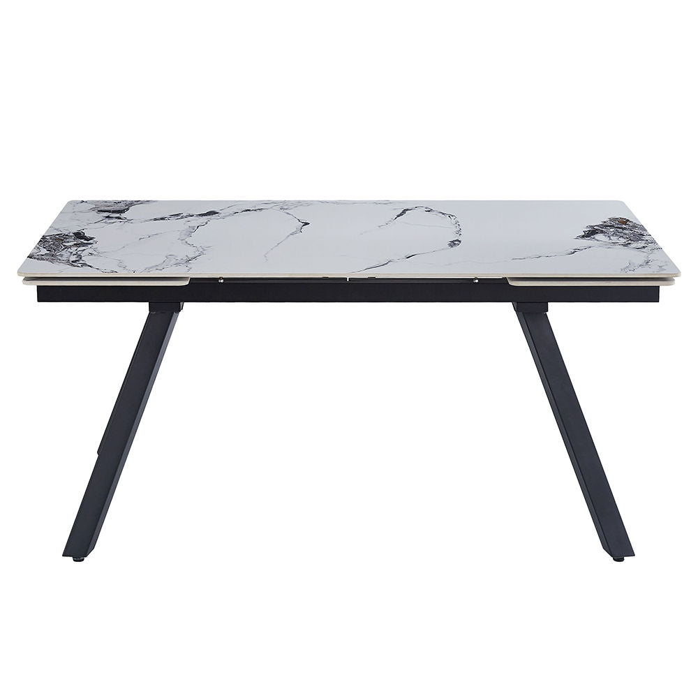 Damita - Ceramic Top Dining Table - White & Black