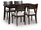 Mallenette - Dining Room Table Set (Set of 5) - Merlot