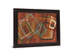 Retro Squares - 28" x 34" Framed Wall Art - Dark Brown